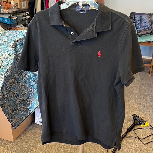 Polo Ralph Lauren Men’s V-Neck T-Shirt Black Size M Classic Fit Short Sleeve - Picture 1 of 5